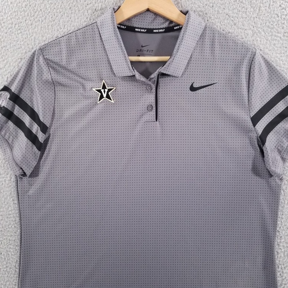 Vanderbilt Commodores Nike Golf Polo Shirt Women XL Gray SEC Dri-FIT Performance